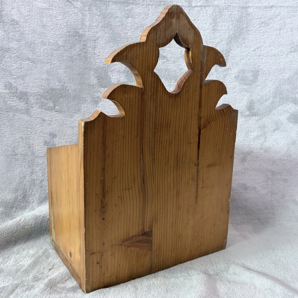 Vintage Rustic Wood Wall‎ Mail Holder Magazine Rack Farmhouse Organizer